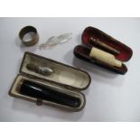 A 9ct Gold Mounted Cheroot Holder, in original fitted case, together with another (incomplete), a