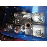 Assorted Plated Ware, including decorative dishes, pair of salts, mug, vases, coffee pot, novelty