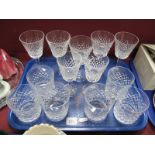 Thirteen Waterford Drinking Glasses:- One Tray