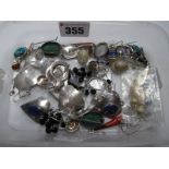 A Mixed Lot of Assorted Earrings, including hardstone inset, etc:- One Box