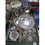 A Pottery Gilt Tinted Vase, Limoges cabinet cup and saucer, quantity of plated ware:- One Box