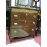 An Early XIX Century Mahogany Chest of Drawers, the top with boxwood stringing, fitted with three