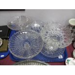 Six Glass Cake/Dessert Stands:- One Tray