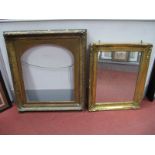 A XIX Century Gilt Gesso Picture Frame, with later mirror plates; together with a XIX Century gilt