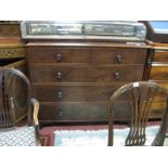 A XIX Century Mahogany Chest of Drawers, the top with moulded edge, two small drawers over three