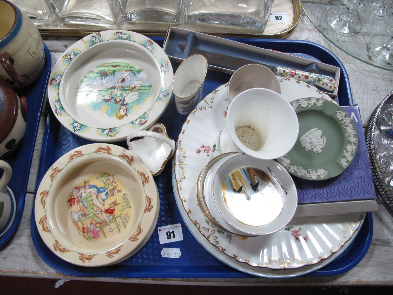 Doulton 'Bunnykins', Wade 'Quack Quacks' baby plates, Derby, Midwinter Peter Scott, Wedgwood and