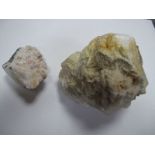 A Large Rose Quartz in Mineral Specimen, 12cms long; together with another specimen. (2)