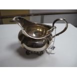 A Provincial Hallmarked Silver Jug, James Barber & William North, York 1840, with scroll handle,