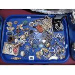 A Mixed Lot of Assorted Costume Jewellery Brooches, bangles and bracelets, ring, pendants, etc:- One