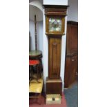 An Oak Cased Thirty-Hour Longcase Clock, the XVIII Century brass dial signed John Liscomb?, silvered