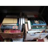 Books, Moorcroft by Paul Atterbury, Henry Root, Thomas Hardy, The Bayeux Tapestry, etc:- Two Boxes
