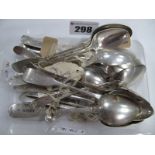 A Collection of Assorted Hallmarked Silver Old English and Fiddle Pattern Teaspoons, including a