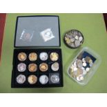 Fourteen Crown Sized Coins, including Solomon Islands 'Bismarck' twenty five dollars 2005 coin,