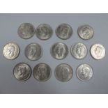 Thirteen Pre-1947 Halfcrowns (all George VI). High grade coins.