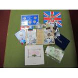 A Carded Royal Mint GB BU Coin Collection 1987, United Kingdom ECU set 1992, new one pound coin 2017