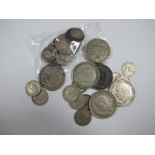 One Pound and Fifteen Pence (Total Face Value) of Pre-1947 Silver Coins. A further 49g of mixed