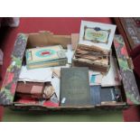 Mixed Box of Stamps, in packets, old empty Lincoln album, damaged 1902 Stanley Gibbons Album.