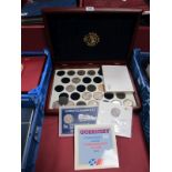 A Morgan Mint Presentation Case, (to hold thirty three coins), including seventeen commemorative