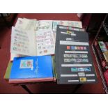 An Assortment of the Stamps of GB, on nine pages. Other items including nine stock books (which