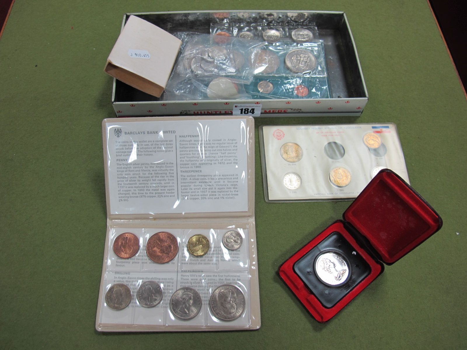 A 1944 Eight Coin Year Set, halfcrown to farthing. No silver threepence but the other coins are