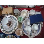 Commemorative Mugs, including Beswick Edward VIII, Wedgwood calendar plates (1973-80, 89 and 90) (
