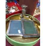 A Hallmarked Silver Mounted Rectangular Photograph Frame, (damaged) another photograph frame and a