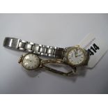 CYMA; A 9ct Gold Cased Ladies Wristwatch, on 9ct gold expanding bracelet; together with a Seiko