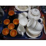 A Royal Worcester 'Contessa' China Six Setting Tea Service, with teapot, and a Crown Devon '