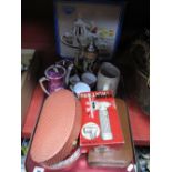 A Ladies Musical Manicure Box, gent's travelling case, Continental tea service, H Samuel plated