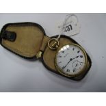 Helvetia; A Gold Plated Cased Openface Pocketwatch, the signed dial with black Roman numerals and