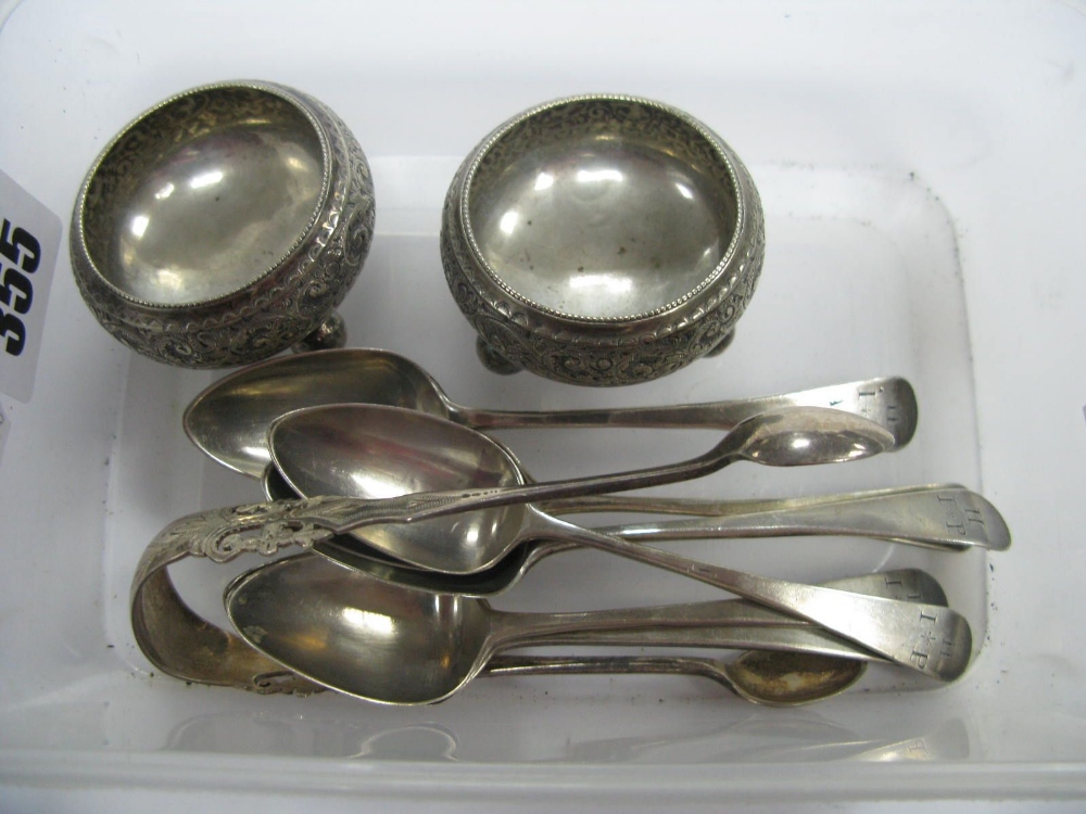 A Set of Six Hallmarked Silver Old English Pattern Teaspoons, possibly Thomas Wallis, London 1802,