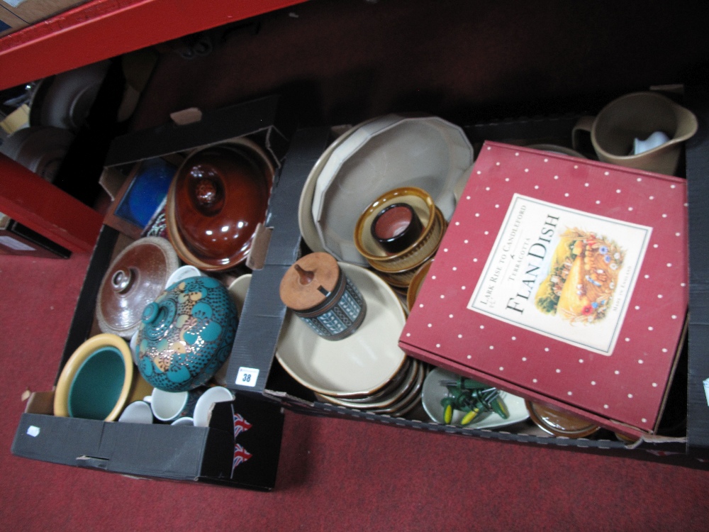Kitchenalia- Stoneware tureens, cooking pots, flan dishes, avocado dishes, etc:- Two Boxes