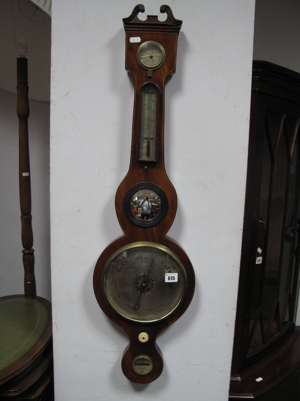 A Circa 1900 Mahogany Cased Barometer/Thermometer, by D. Arnoldi of Gloucester, mercury driven