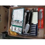 A Mixed Lot of Assorted Plated Cutlery, cased and loose:- One Tray