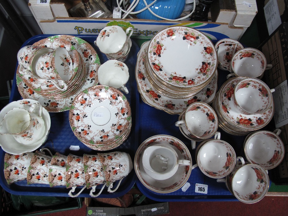 Two Late XIX Century/Early XX Century China Part Tea Services, each with printed and painted foliate