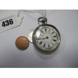 A Hallmarked Silver Cased Ladies Fob Watch, the dial with gilt highlights and foliate detail, the