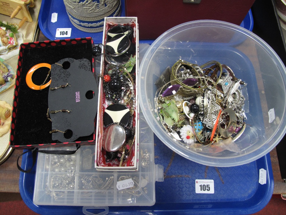 A Mixed Lot of Assorted Costume Earrings, etc:- One Tray