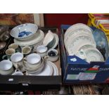 A Quantity of Royal Doulton 'April Showers' Tea and Dinnerwares, Denby twin tone teacups, saucers,