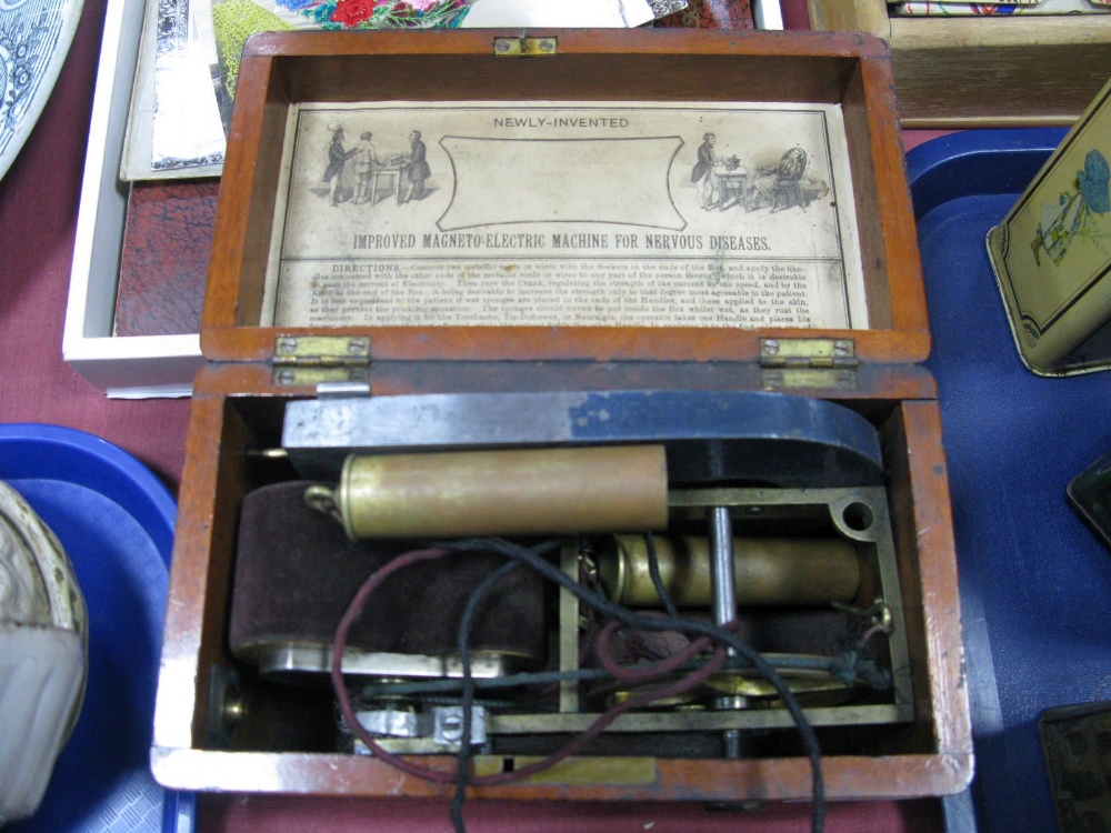 An Improved Magneto-Electric Machine for Nervous Diseases, circa 1900 in mahogany box.