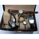 Assorted Wristwatches and Pendant Watch, with a watch jewellery case.