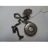A Half Hunter Pocketwatch, the dial with black Roman numerals and seconds subsidiary dial, the