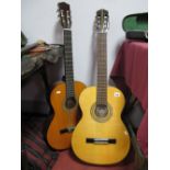 A KC333 Acoustic Guitar, and an Encore RCGSON acoustic guitar, in soft protective case. (2)