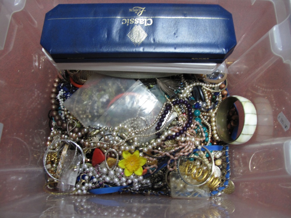 A Mixed Lot of Assorted Costume Jewellery, including beads, bangles, etc:- One Box