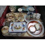 Blush Ivory Dressing Table Ware, Coalport 'Together Forever' swan figure, Reutter pottery plates,