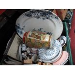 A Chinese Vase, poppy meat plate, Pendelfin, pictures, etc:- One Box