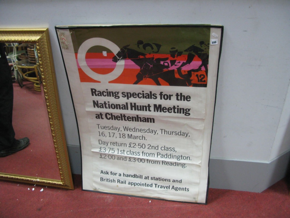 Poster "Racing Specials for the National Hunt Meeting at Cheltenham", dated Tuesday, Wednesday,