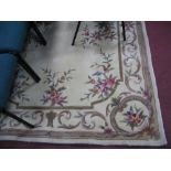 A Chinese Sculptured Wool Rug, foliate decoration within border, 170 x 240cm.