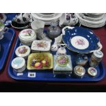 An Aynsley D. Jones Pin Tray, trinket boxes, Coalport dish, etc:- One Tray