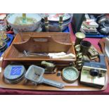A Pine Cutlery Box, brass weights, Polaroid 1000 Land Camera, Tala crinked pastry cutters set,