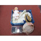 A Quantity of Dolls Clothes and Shoes, plus a plastic doll.